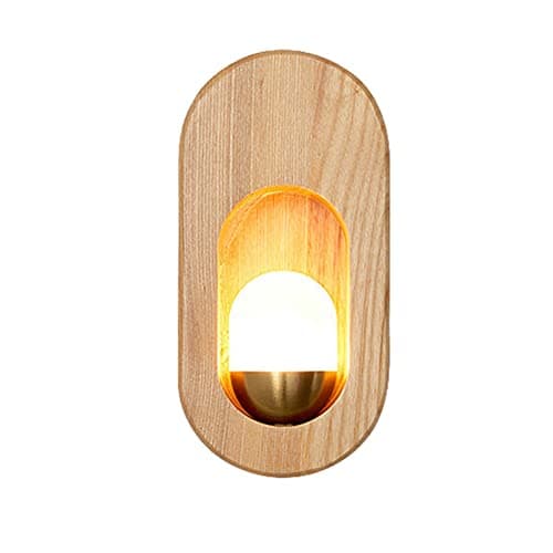 Image of Wall Light Indoor LED 5W 3000K Warm White Wood Wall Lamp Round Modern Decorative Wall Sconce, for Living Room Bedroom Hallway Corridor Stairs Hall, 20*10Cm