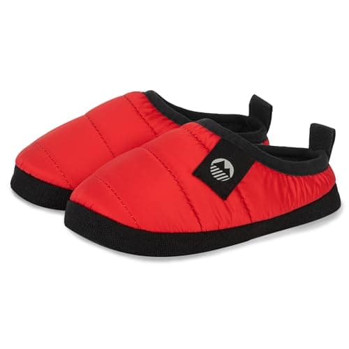 Image of Lakeland Active Boy's Wolfa Quilted Ultra-Warm Tent Slippers - Red - 13 Child UK