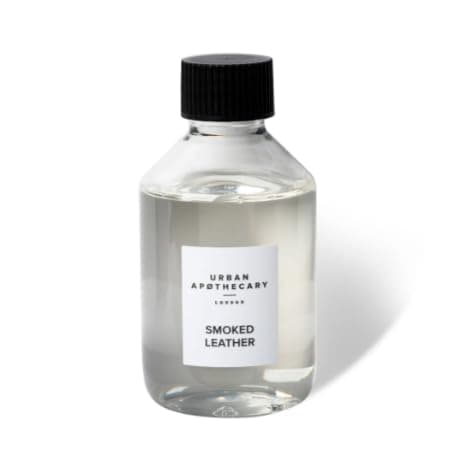 Image of Urban Apothecary London Signature Diffuser Refill - 6 New Reeds, Up to 12 Weeks Scent, 200ml (Smoked Leather)