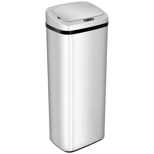 Image of HOMCOM Modern Style 50L Sensor Dustbin Stainless Steel Automatic Kitchen Waste Bin Versatile Use For Home Office - Silver