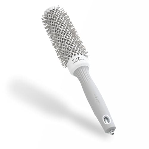 Image of Olivia Garden Expert Blowout Speed – White & Grey - 35 - Ceramic Coated Round Brush with Extra Long Barrel for 25% Faster Blowouts