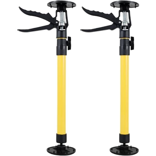 Image of Foribyw 2Pcs Telescopic Support Rod 50cm-115cm 3rd Hand Support System Heavy Duty Non-Slip Third Hand Lifting Tool 40KG Capacity Frame Tensioner Pole for Cabinet Drywall Woodworking