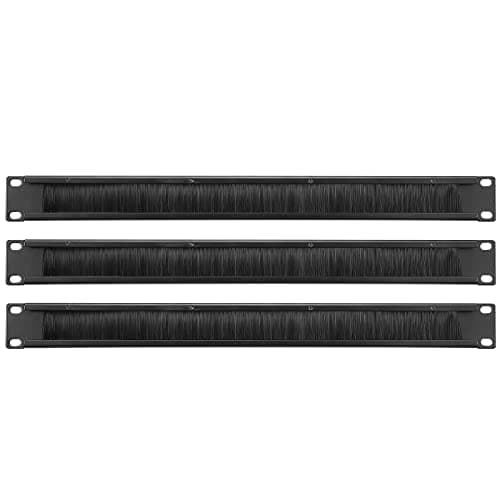 Image of PATIKIL Brush Cable Manager 1U, 19 Inch, 3 Pack Horizontal Rack Mount Cable Management Strip Panel for Network Server Rack