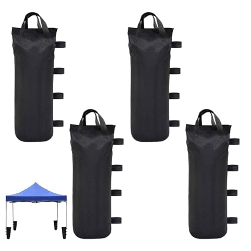 Image of Gazebo Weights Sand Bags, 4Pcs Leg Weights Bags, Tent Sandbags Industrial Grade Sand Weight Bag Weight for Small Pop Up Gazebo Legs Canopy Outdoor Patio (Black)