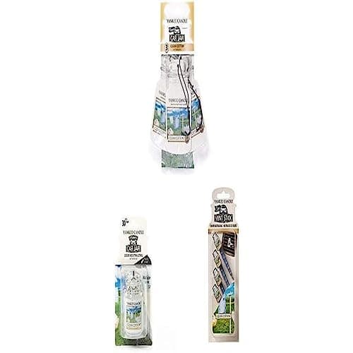Image of Yankee Candle Clean Cotton Car Freshener - 3 Pack Car Jar and 4 White Vent Sticks