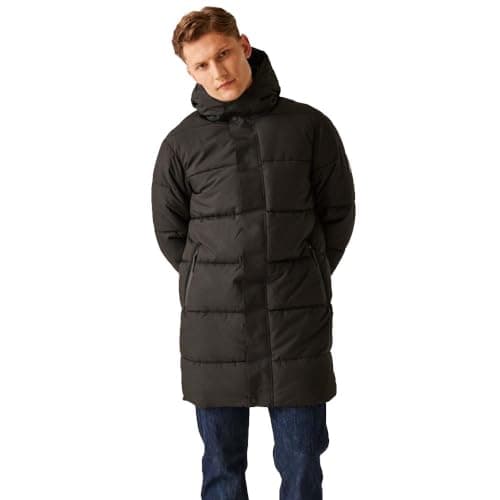 Image of Regatta Mens Hayleyn Longline Outdoor Padded Jacket - Black - L