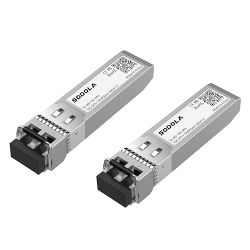 Image of Sodola [2 Pack] 10G SFP SR Multimode Module, 850nm MMF, up to 300m, 10GBase-SR SFP+ Transceiver Compatible for Cisco SFP-10G-SR, Ubiquiti UniFi UF-MM-10G, Netgear, Meraki, Mikrotik, TP-Link and More