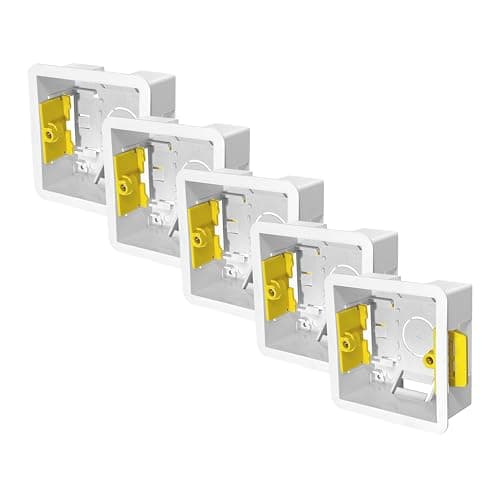 Image of Evoges 1 Gang Dry Lining Back Box 35mm | Fast-Fit Electrical Wall Box for Plasterboard (Pack of 5)