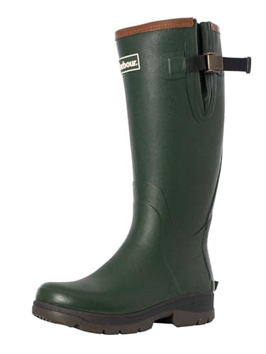 Image of Barbour Mens Tempest Comfort Wellies Waterproof Rubber Wellington - Olive - 8