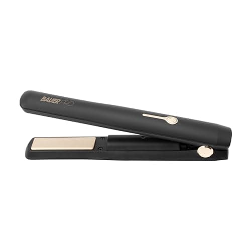 Image of Bauer Pro 38819 2-in-1 Cordless Hair Straightener & Curler/Portable for Festivals, Camping, Holidays/Ceramic Coated Plates for Smooth, Frizz-Free Finish/USB Rechargeable
