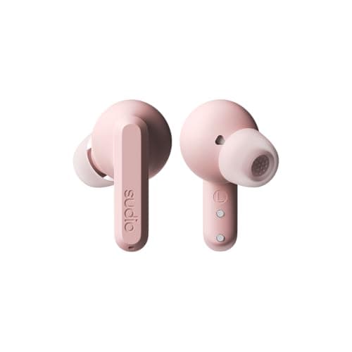 Image of Sudio A3 Pro True Wireless Earbuds | Noise Cancelling In Ear Headphones | Bluetooth 5.4 | 25 Hours Playtime | Sweat Resistant | USB-C Charging | Recycled Materials | (Blush Pink)