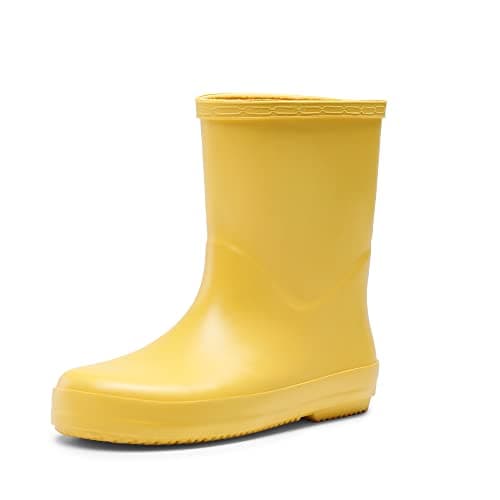 Image of DREAM PAIRS Kids Wellies Boys Girls Wellington Boots Waterproof Non-Slip Short Rain Boots Toddler/Little Kid/Big Kid,Size 11 Little Kid,Yellow,SDRB2203K-E