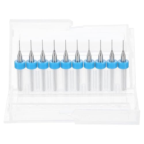 Image of sourcing map 10pcs PCB Drill Bit Set 1/8" Shank 0.5mm Tungsten Carbide Micro Twist Drill Bits Tools for Print Circuit Board Jewelry Plastic Wood Soft Metal