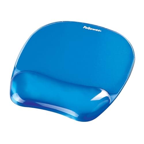 Image of Fellowes Mouse Mat Wrist Support - Crystals Gel Mouse Pad with Non Slip Rubber Base - Ergonomic Mouse Mat for Computer, Laptop, Home Office Use - Compatible with Laser and Optical Mice - Blue