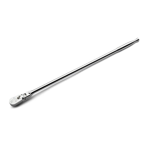 Image of Capri Tools 3/8 in. Drive Fine 90-Tooth Locking Flex-Head Ratchet, Extra Long Chrome Handle