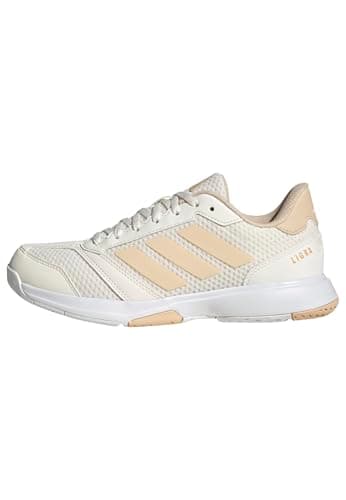 Image of adidas Ligra 8 Womens Indoor Shoes Sports, White/Crystal Sand/Cloud White, 5 UK