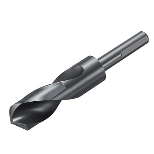 Image of sourcing map 25mm Drill Bit 1/2" Reduced 3-Flat Shank M2 High-Speed Steel Nitriding Black 135° Bits for Hard Metal Stainless Steel,1pcs