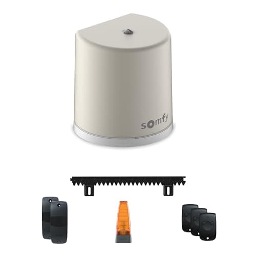 Image of Somfy 1246274 – Freevia Line RTS motorisation for Sliding Gates | Delivered with 3 Keytis Remote Controls, Orange Light, photocells and 4 m Rack | Made in France | Compatible with Tahoma app