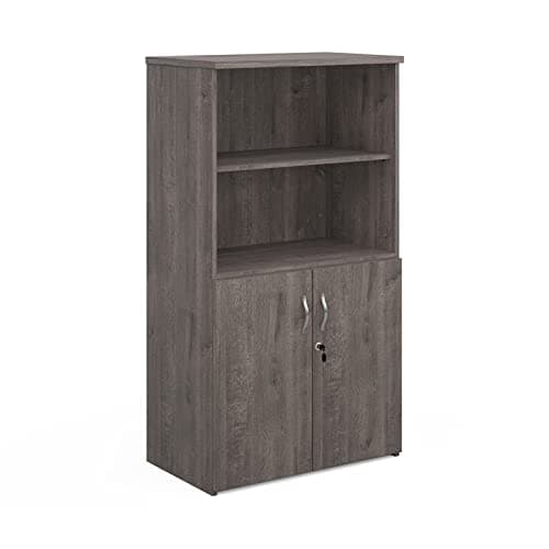 Image of Mr Office Universal combination unit with open top 1440mm high with 3 shelves, Grey oak