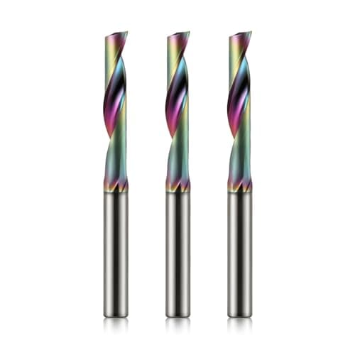 Image of 1 Flute End Mill With DLC Coated for Aluminium, 4mm Shank,4mm Cutting Dia,22mm Cutting Length,Solid Tungsten Carbide Alloy Router Bits Milling Cutter (4x22mm,3PCS)