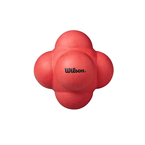 Image of Wilson Large Reaction Ball, Unpredictable Bounce, Practice Enhanced Response Time, Ideal for Pre-Match Preparation, Colour: Red