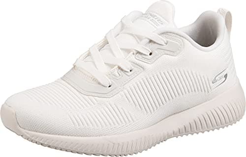 Image of Skechers Women's Bobs Squad Tough Talk Sneakers, White Engineered Knit, 5 UK