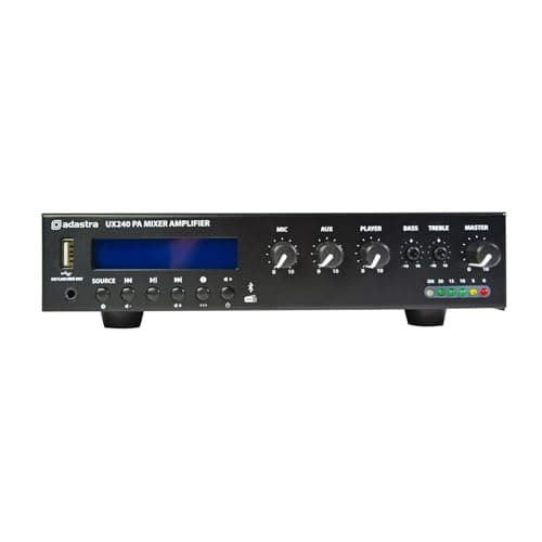Image of adastra | UX Series Compact 100V Mixer-Amplifier with 240W of True Output Power Full Audio playback Though Multimedia Player Dab+ Bluetooth