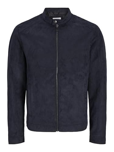 Image of JACK & JONES Men's Jjedylan Clean Faux Suede Jacket Noos Faux Leather Jacket, jet black, L