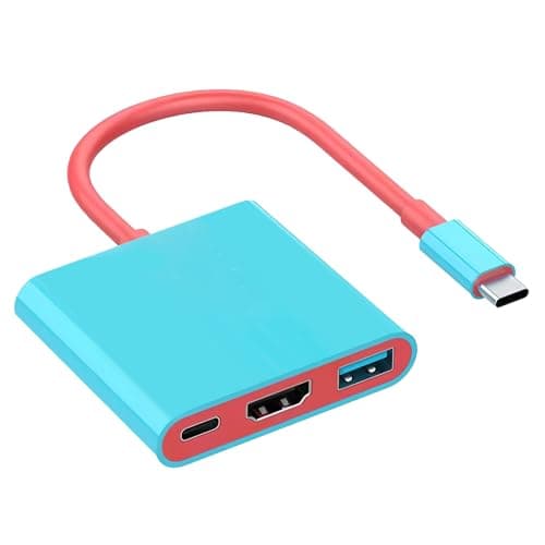 Image of Switch Dock for Nintendo Switch USB-C 3.0 Docking Station Compatible with Nintendo Switch, Samsung Dex MacBook IPad Steam 3 in 1 TV Adapter with 4K HDMI thunderboltn Type C 100W Charging (Blue+Red)