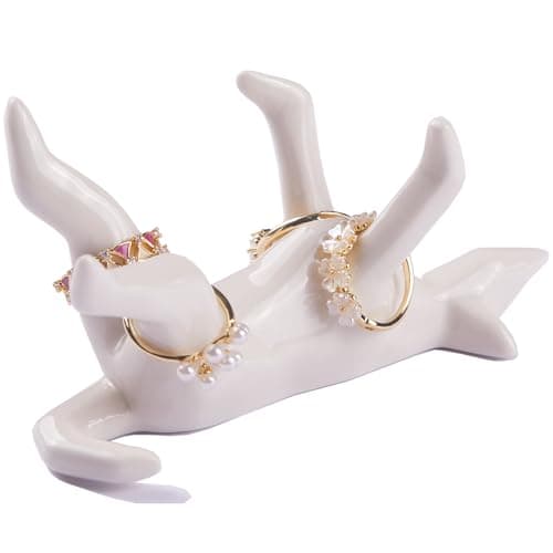 Image of Dog Mom Gift for Women, Ring Holder for Wedding Jewelry - Unique Birthday Mothers Day Christmas Gift for Dog Lovers, Sympathy Gifts for Loss of Pet, Decorative Figurine for Office & Home Decor