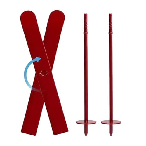 Image of Mini Snow Ski - Wooden Christmas Ski Decoration in Detailed Designs, Sporty Winter Table Presentation Ideas, Charming Seasonal Mini Scene Styling Concepts, Creative Christmas Ornament-A