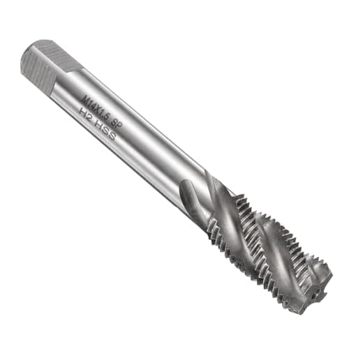 Image of sourcing map Spiral Flute Thread Taps M14 x 1.5 H2 Metric Machine Threading Tap Bit, Uncoated Screw Tapping Repair Tool, M2 High-Speed Steel (HSS)
