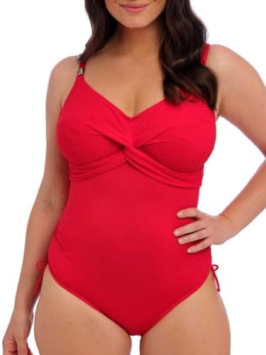 Image of Fantasie Women's Ottawa Underwire Twist Front Swimsuit, Bright Red, 38D