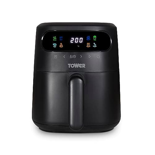 Image of Tower, T17125, Vortx 3L Air Fryer with Colour Digital Display, Digital Control Panel & 7 One-Touch Pre-sets, 1200W, Black