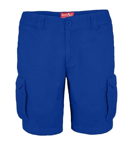 Image of westAce Mens Cargo Shorts Casual 100% Cotton Summer Half Pants 6 Pocket Combat Chino Outdoor Utility Essential Workwear Shorts Sizes 32 to 44 (Royal Blue, 32)