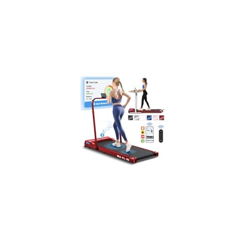 Image of BLACK LORD 2.2HP Walking Pad, Treadmill for Home with Foldable Handle, Under Desk Treadmill with LED Display & Bluetooth Speaker & Remote Control, Running Machine, 120KG Loads, Max. 12km/h, Red