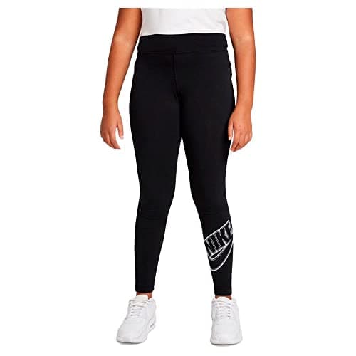 Image of NIKE Girl's Sw Essntl Futura Leggings, Black/White, 128 UK