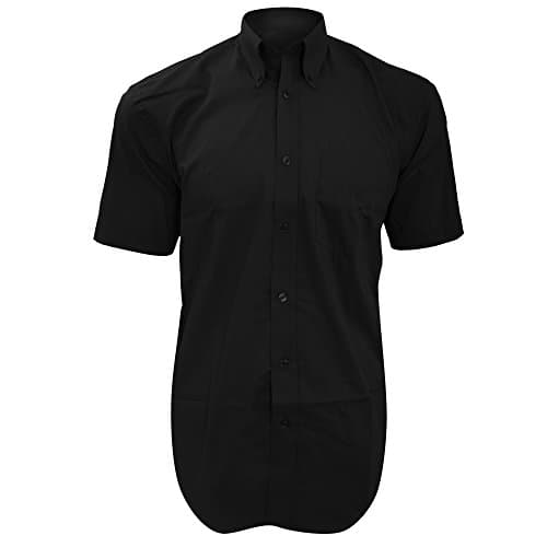 Image of Kustom Kit Mens Short Sleeve Corporate Oxford Shirt (16.5inch) (Black)