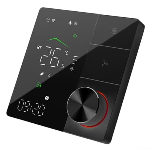 Image of AC Temperature Controller with Smart Wifi Function for Tuya Compatibility 3 Fan Speed Options and Programmable Weekly Schedule (Black)
