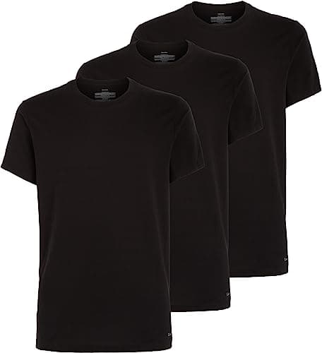 Image of Calvin Klein Men's Shirt, S/S Crew Neck, Black, S, 3PK