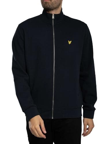Image of Lyle & Scott Pique Track Top Jacket, Dark Navy, Full Zip (UK, Alpha, L, Regular, Regular, Dark Navy)