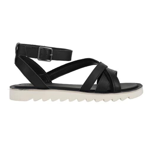 Image of TOMS Women's Rory Flat Sandal, Black Leather/Suede, 5.5 UK