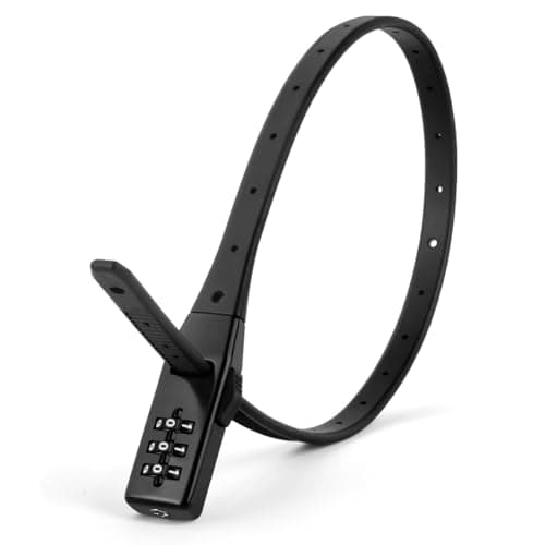 Image of Flintronic Multi-use Security Tie & Bike Lock, Combi Zip Lock, 3-Wheel Recodable Combination, fit for Cycle/Helmet/Buggy Lock, Black