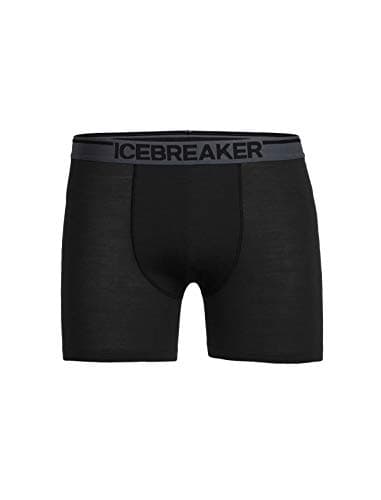 Image of ICEKQ|#Icebreaker Men Anatomica Boxers Underwear - Black/Monsoon, L