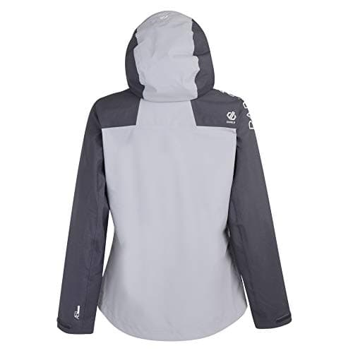 Image of Dare2b 'Sierra' Waterproof Stretch Hooded Jacket Jackets Shell, Women, Ebony Grey/Cloudy Grey, 20
