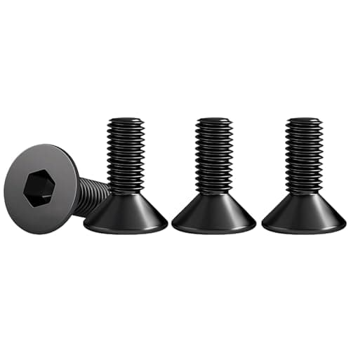 Image of Drenky M6 Hex Socket Countersunk Bolts, Black Screws Countersunk DIN 7991 / ISO 10642 Rustproof Hex Screws 304 Stainless Steel Machine Screws Fully Thread, M6 X 10mm, 25 Pcs