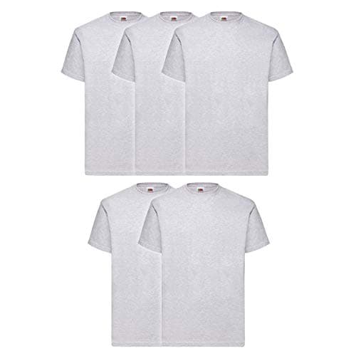 Image of Fruit of the Loom Original T Logo Men's T-Shirt, Pack of 5 - Grey - XL
