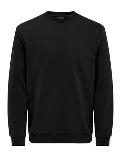 Image of ONLY & SONS Men's Onsconnor Reg Crew Neck Sweat Noos Sweatshirt, black, M
