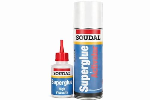 Image of High Viscosity Super Glue 50g with Activator Spray 200ml – Instant Cyanoacrylate Adhesive Mitre Bonding Kit for Wood, MDF, Plastics & Trim, Fast Fix (2 Piece Set)