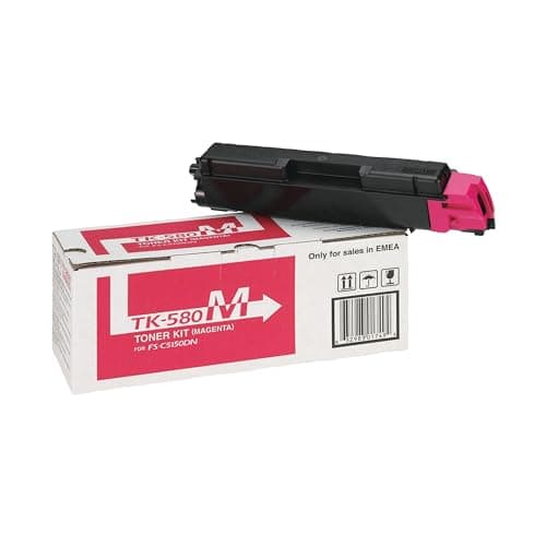 Image of Kyocera Toner Cartridge TK-580 M - MAGENTA - 2.800 Pages Standard Capacity Genuine Premium Printer Toner - 1T02KTBNL0 - T2KTBNL0 - for FS-C5100DN / FS-C5150DN / ECOSYS P6021cdn